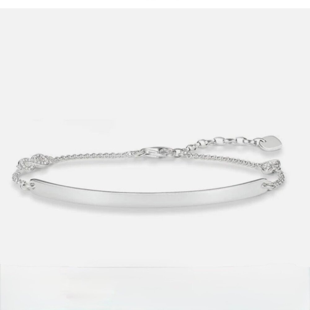 New Genuine Thomas Sabo sterling silver CZ Infinity Heart Lovebridge Bracelet